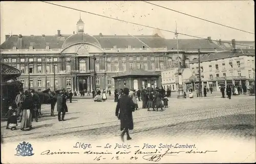 Ak Lüttich Lüttich Wallonien, Place Saint Lambert, Palast