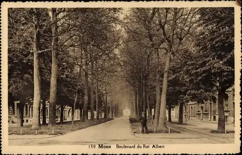 Ak Mons Wallonie Hennegau, Boulevard du Roi Albert