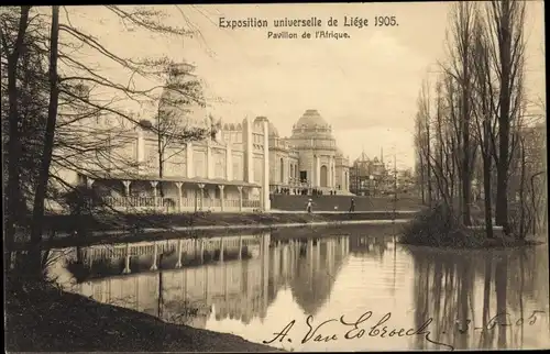 Postkarte Lüttich Lüttich Wallonien, Weltausstellung 1905, Afrika-Pavillon