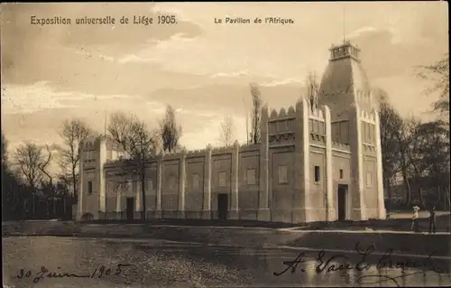 Ak Liège Lüttich Wallonien, Weltausstellung 1905, Der Afrika-Pavillon