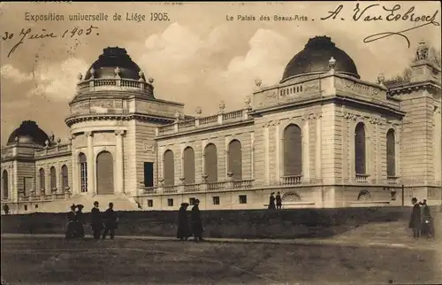 Ak Lüttich Lüttich Wallonien, Weltausstellung 1905, Palast der Schönen Künste