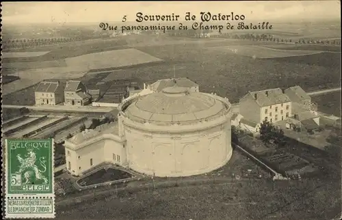 Postkarte Waterloo Wallonisch-Brabant, Schlachtfeld, Panorama