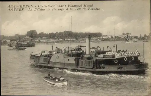 Ak Anvers Antwerpen Flandern, Das Passageboot an der Spitze Flanderns, Salondampfer