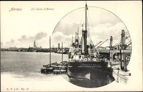 Ak Antwerpen Antwerpen Flandern, Die Kais von Antwerpen