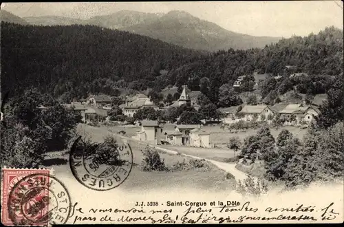 Ak Saint Cergue Kanton Waadt, Stadt und La Dôle