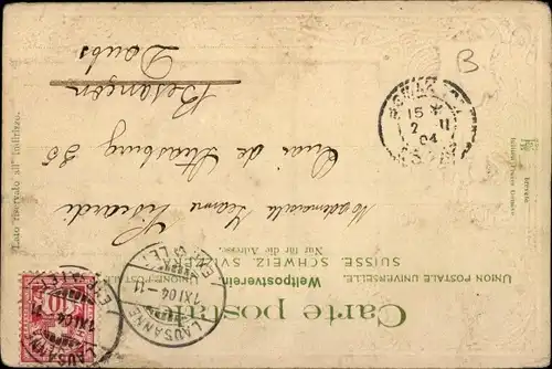 Präge Passepartout Ak Lausanne Kanton Waadt, Rand Pont, Stadt, Wappen