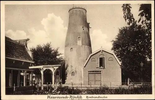 Ak Hazerswoude Rijndijk Dorp Südholland, Rembrandtmolen