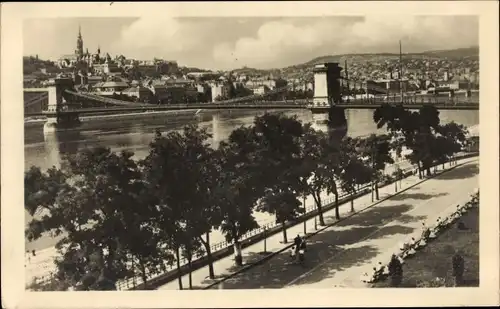 Ak Budapest Ungarn, Teilansicht, Brücke