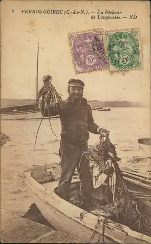 Ak Perros Guirec Côtes-d’Armor, Langustenfischer