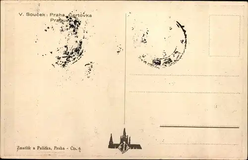 Künstler Ak Soucek, V., Praha Prag Tschechien, Certovka, Prague