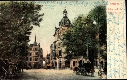 Ak Bremen, Sögestraße, Kutsche