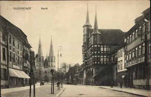 Ak Duderstadt Eichsfeld Niedersachsen, Markt, Hotel Englischer Hof, Geschäft Karl Thiele