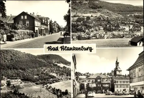 Ak Bad Blankenburg in Thüringen, Bahnhofstraße, IHS, Markt, Teilansicht