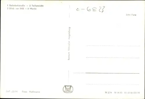 Ak Bad Blankenburg in Thüringen, Bahnhofstraße, IHS, Markt, Teilansicht