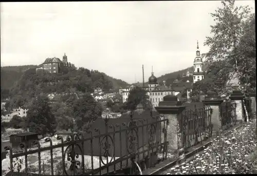 Ak Greiz im Vogtland, Teilansicht, Burg, Kirchturm