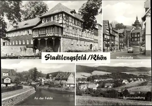 Ak Stadtlengsfeld in der Rhön, Marktstraße, Borntalsiedlung, Diätsanatorium, Felda