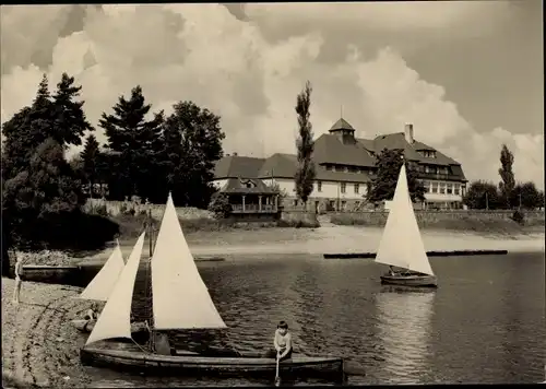 Ak Paulsdorf Dippoldiswalde, Talsperre Malter, HO Hotel Haus Seeblick, Segelboote