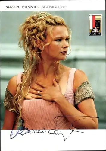 Ak Schauspielerin Veronica Ferres, Portrait, Autogramm, Salzburger Festspiele 2003