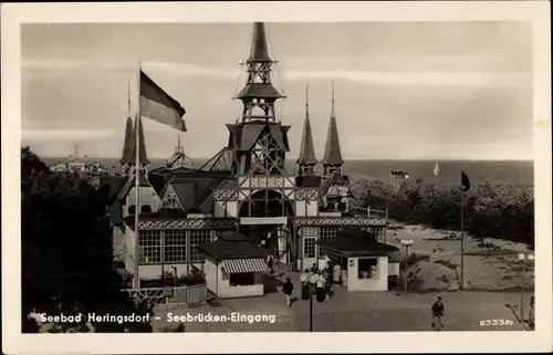 Ak Ostseebad Heringsdorf auf Usedom, Seebrücke, Eingang