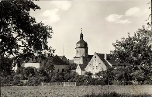 Ak Liederstädt Querfurt, Teilansicht, Kirchturm