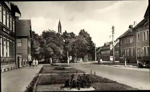 Ak Hasselfelde Oberharz am Brocken, Markt, Kirchturm