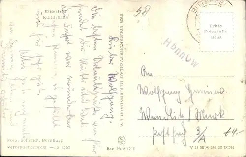 Ak Bitterfeld in Sachsen Anhalt, Kulturhaus