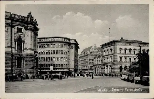 Ak Leipzig in Sachsen, Eingang Petersstraße