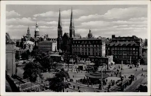 Ak Dresden Altstadt, Postplatz, vor der Zerstörung 13. Februar 1945