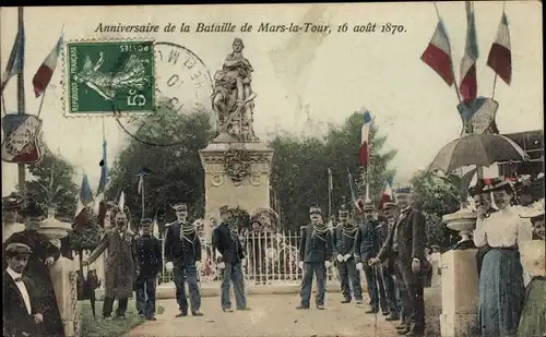 Ak Mars la Tour Lorraine Meurthe et Moselle, Jahrestag der Schlacht vom 16. August 1870