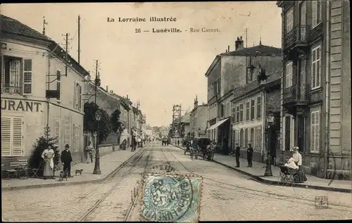 Ak Lunéville Meurthe et Moselle, Rue Carnot