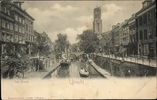 Ak Utrecht Niederlande, Oude Gracht