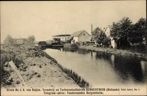 Ak Bergentheim Overijssel Niederlande, Veenderij, Turfstrooiselfabriek