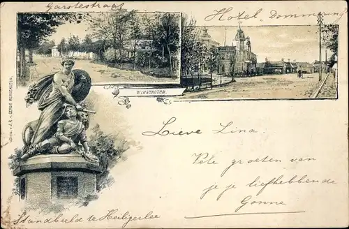 Litho Winschoten Oldambt Groningen Niederlande, Denkmal, Straßenpartie