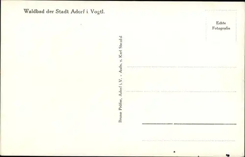 Ak Adorf im Vogtland, Waldbad