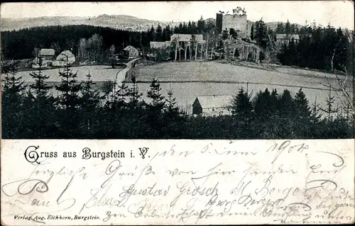 Ak Burgstein Weischlitz im Vogtland, Teilansicht