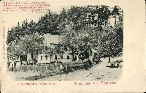 Relief Ak Vogtland, vogtländisches Bauernhaus