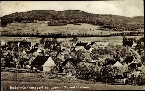 Ak Niedercunnersdorf Kottmar in der Oberlausitz Sachsen, Teilansicht mit Kottmar