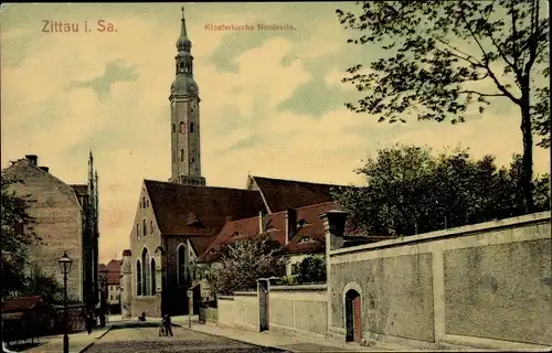 Ak Zittau in Sachsen, Klosterkirche Nordseite