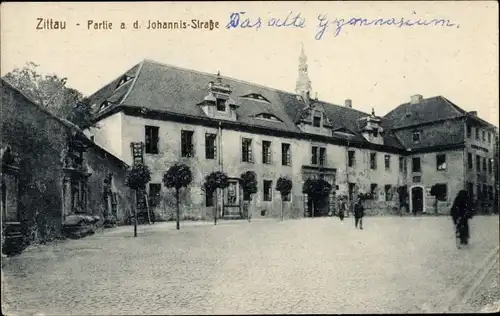 Ak Zittau in Sachsen, Partie a. d. Johannis Straße