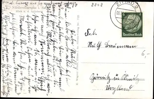 Ak Niederoderwitz Oderwitz in Sachsen, Blick auf Ort und Spitzberg