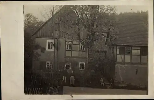 Foto Ak Uhlsdorf Wolkenburg Kaufungen Limbach Oberfrohna Sachsen, Bauernhof, Fachwerk