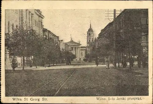 Ak Vilnius Wilna Litauen, St. Georg Straße, S-to Jerski prospekt