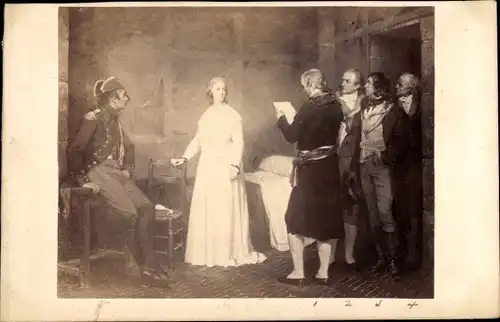 Foto Gemälde von C. L. Muller, Marie Antoinette in Prison