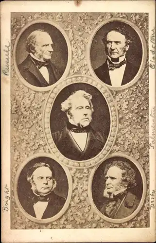 CdV Britisches Kabinett, Premierminister Henry Temple, Viscount Palmerston, Bright, Gladstone