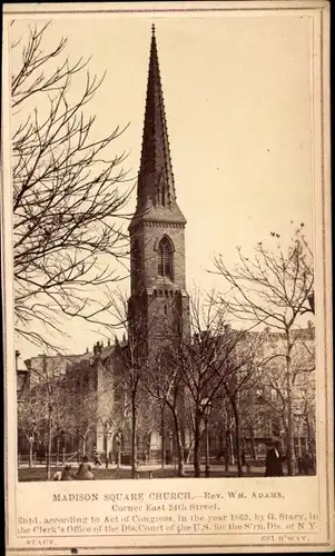 Foto New York City USA, Madison Square Church, Corner East 24th Street