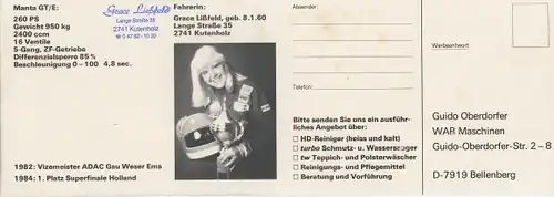 Klapp Ak Autorennfahrerin Grace Ließfeld, Portrait, Autogramm