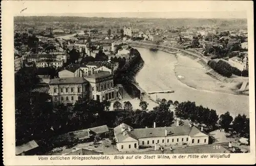 Ak Vilnius Wilna Litauen, Wilija, Neris, Stadtpanorama