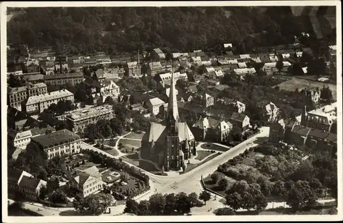 Ak Hainichen in Sachsen, Fliegeraufnahme, Kirche