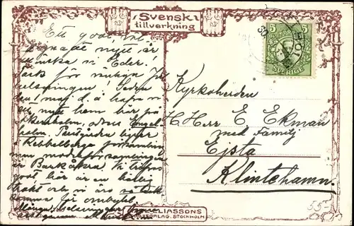 Künstler Ak Nyström, J., Glückwunsch Neujahr, Kinder am Fenster, Vögel