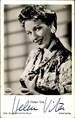 Ak Schauspielerin Helen Vita, Portrait, Autogramm
